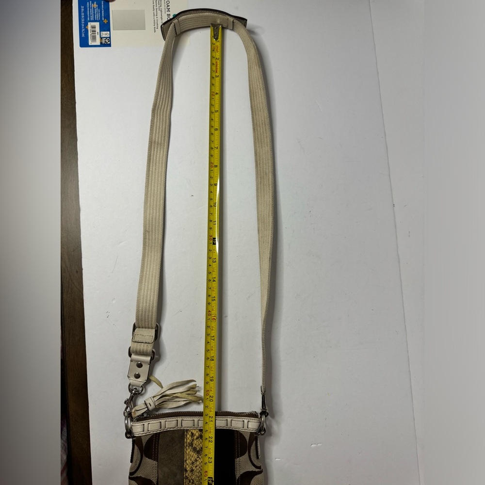 Coach Signature Stripe Bag Python Snake Crossbody… - image 8